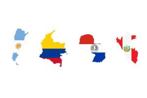 B25)Güney Amerika - Arjantin, Kolombiya, Paraguay, Peru